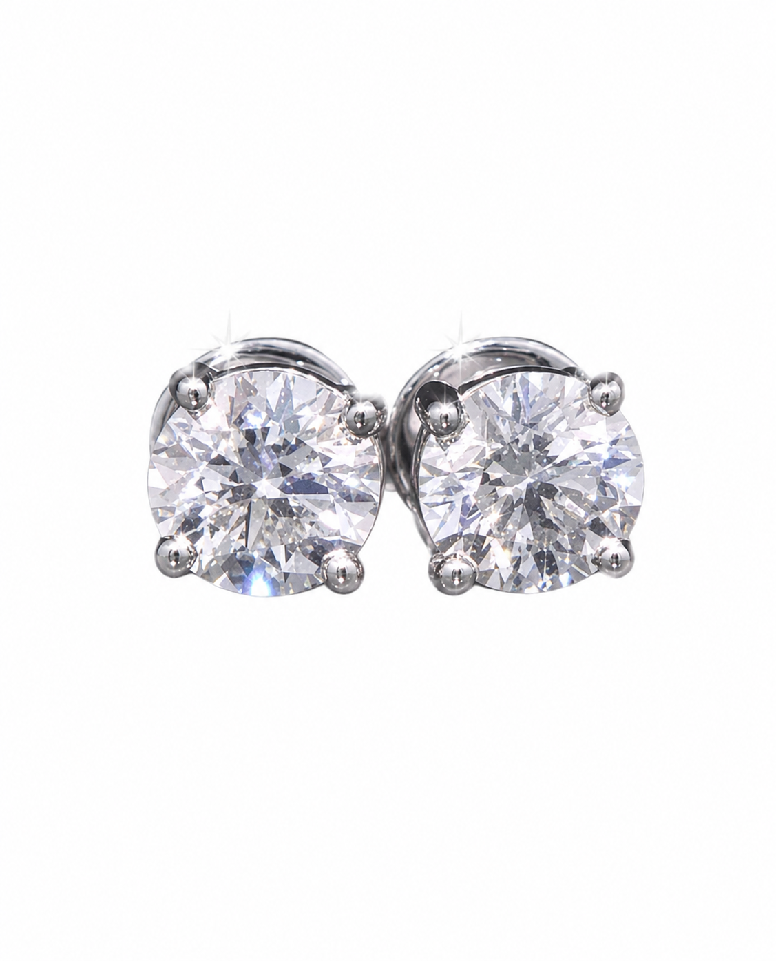 VVS Moissanite Earrings GRA Certified 1CT Each Ear