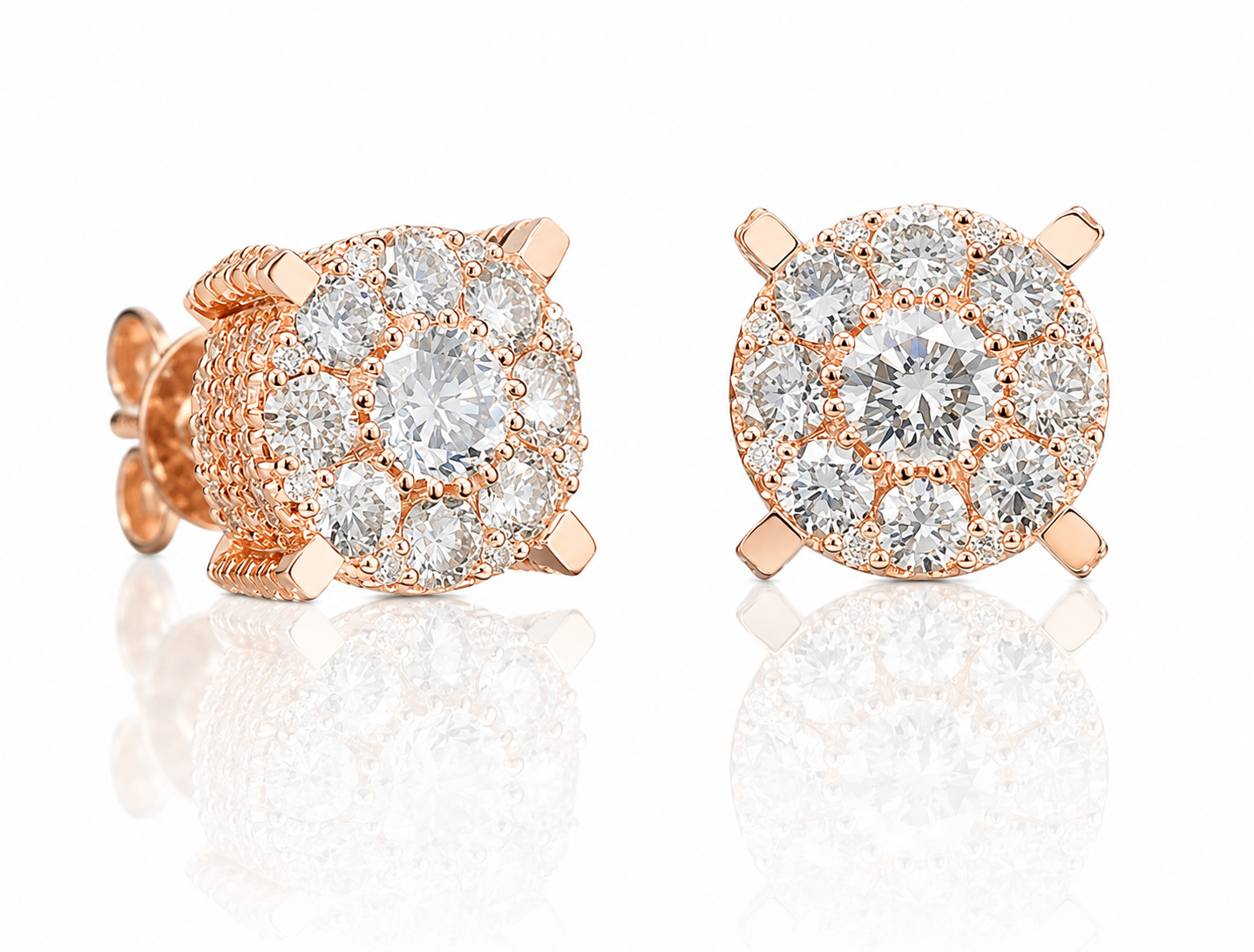 S925 Silver Micro Paved VVS Moissanite Stud Earrings