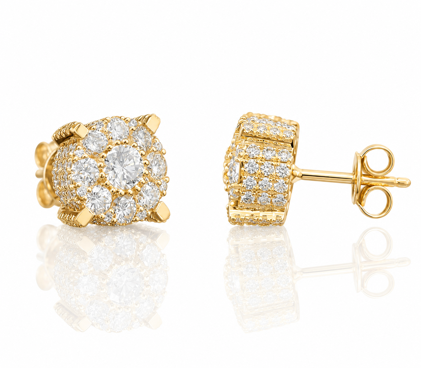 S925 Silver Micro Paved VVS Moissanite Stud Earrings
