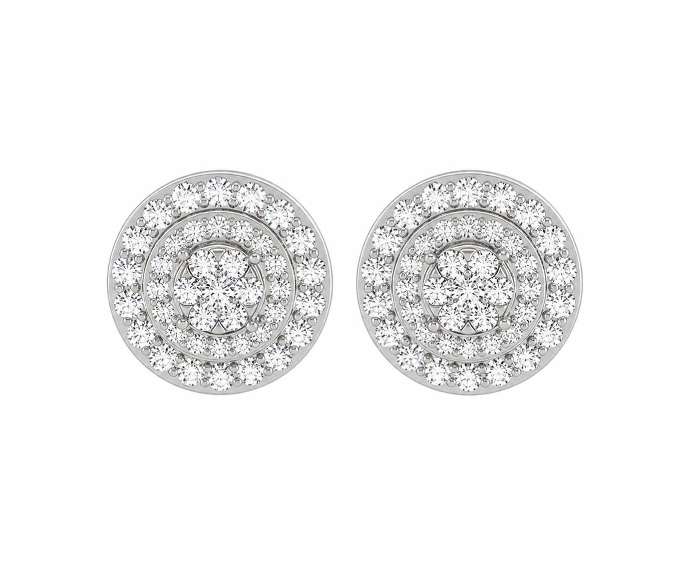 Natural Diamond Bloom Circle Men’s Studs