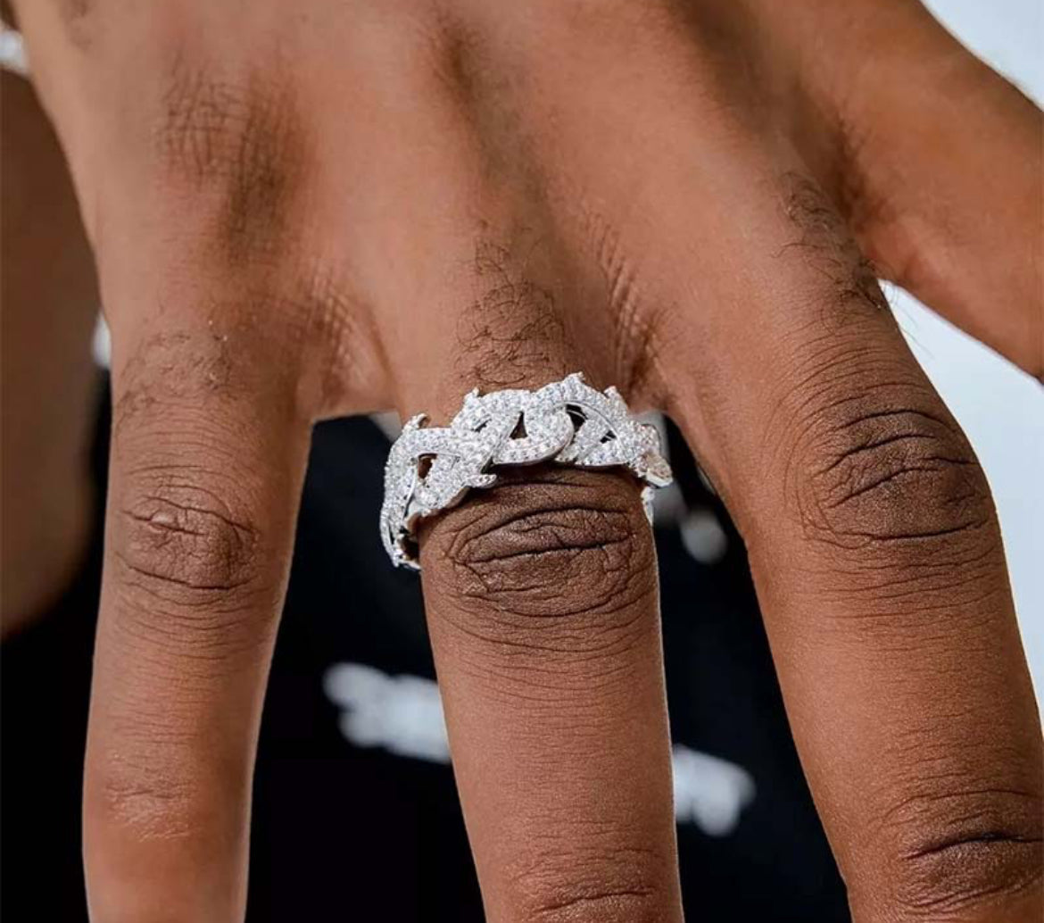 Crown of Thorns Ring in White Gold