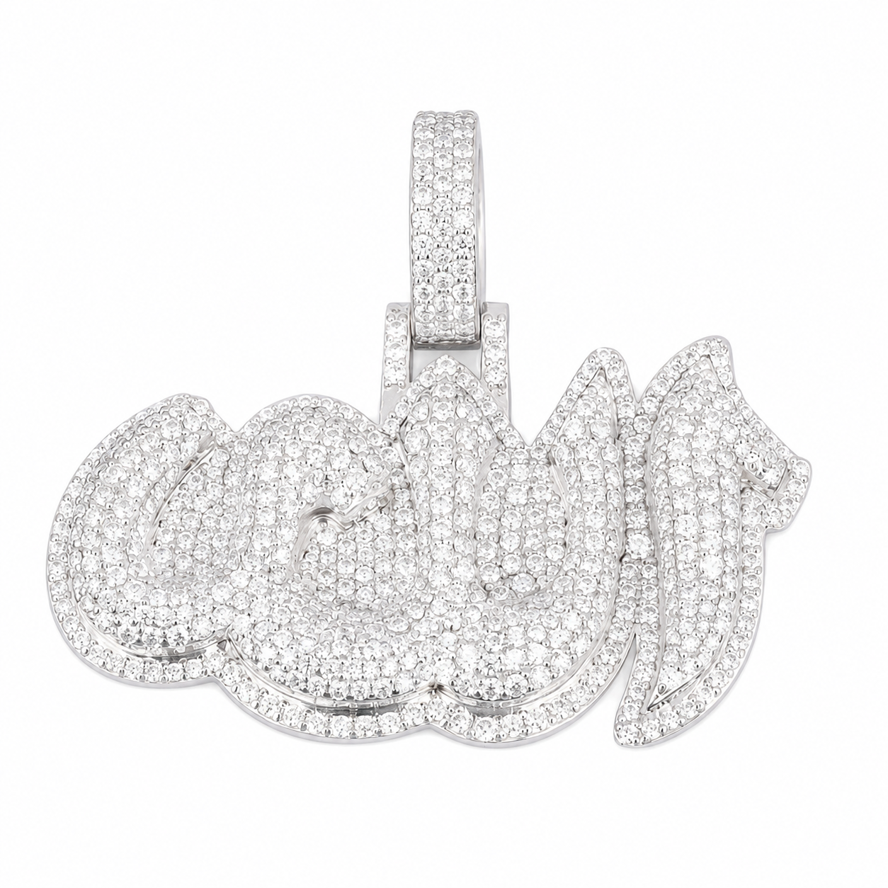 Islamic Allah Pendant Lab Diamonds