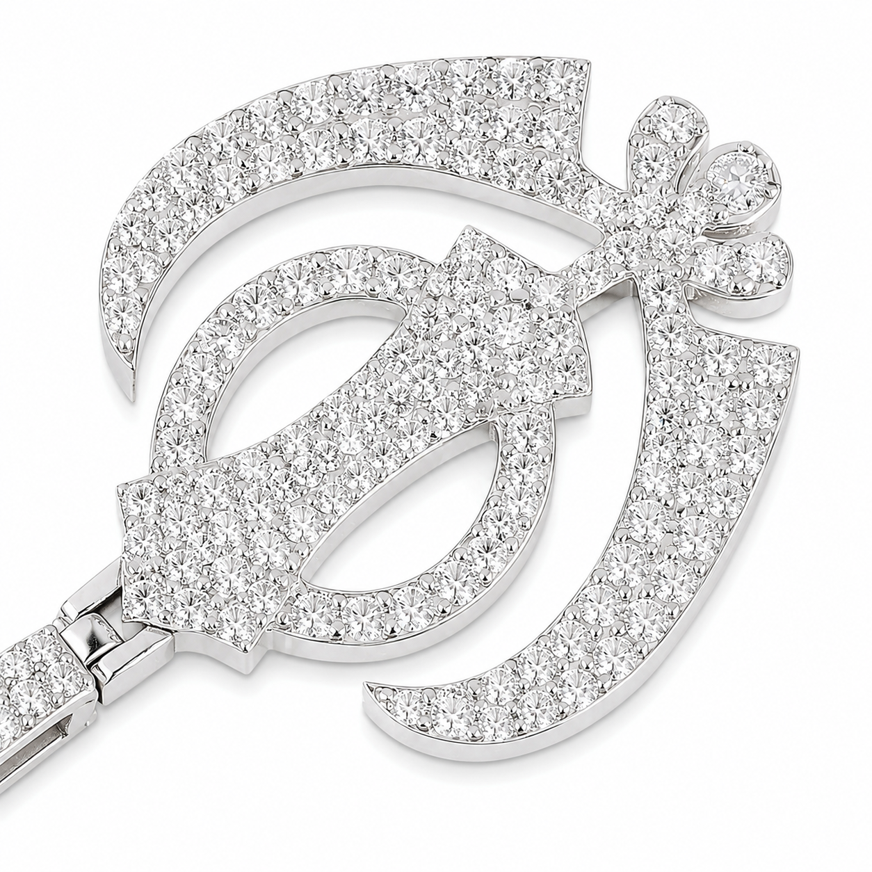 Iced VVS Moissanite Khanda Pendant