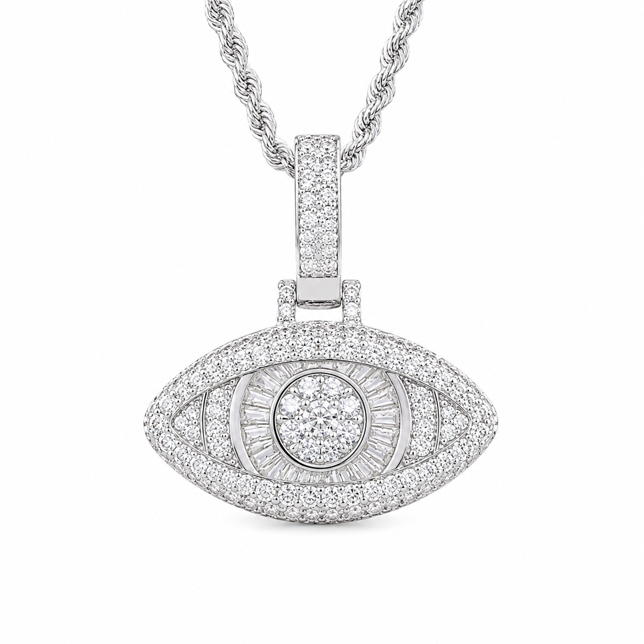 Evil Eye Baguette Pendant