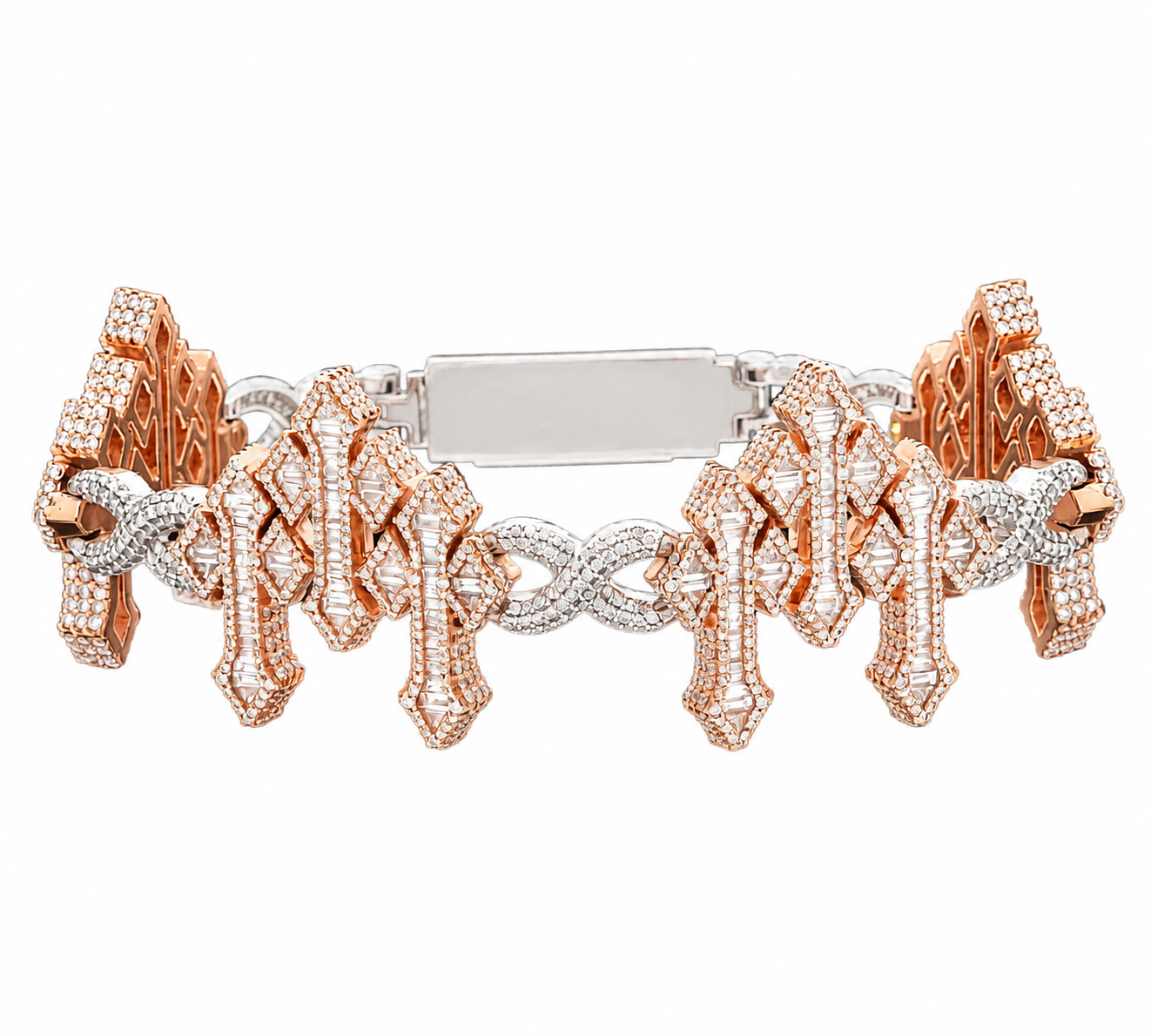 Lab Diamond Triple Cross Bracelet