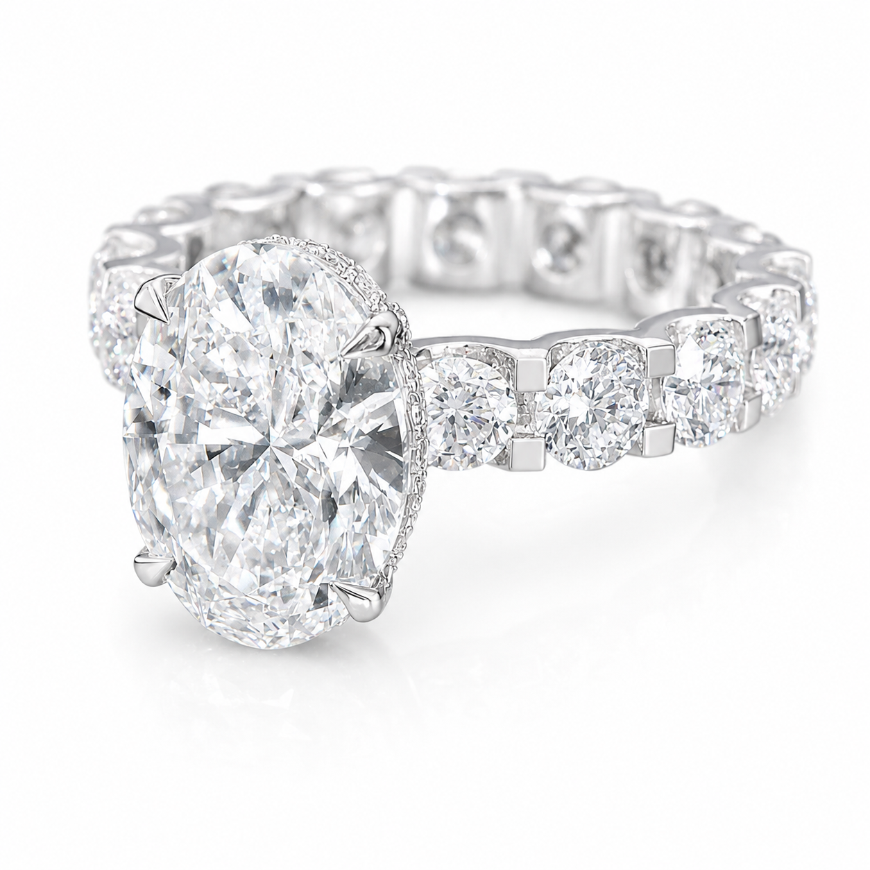 Princess Oval Cut Lab Diamond Womens Engagement Ring