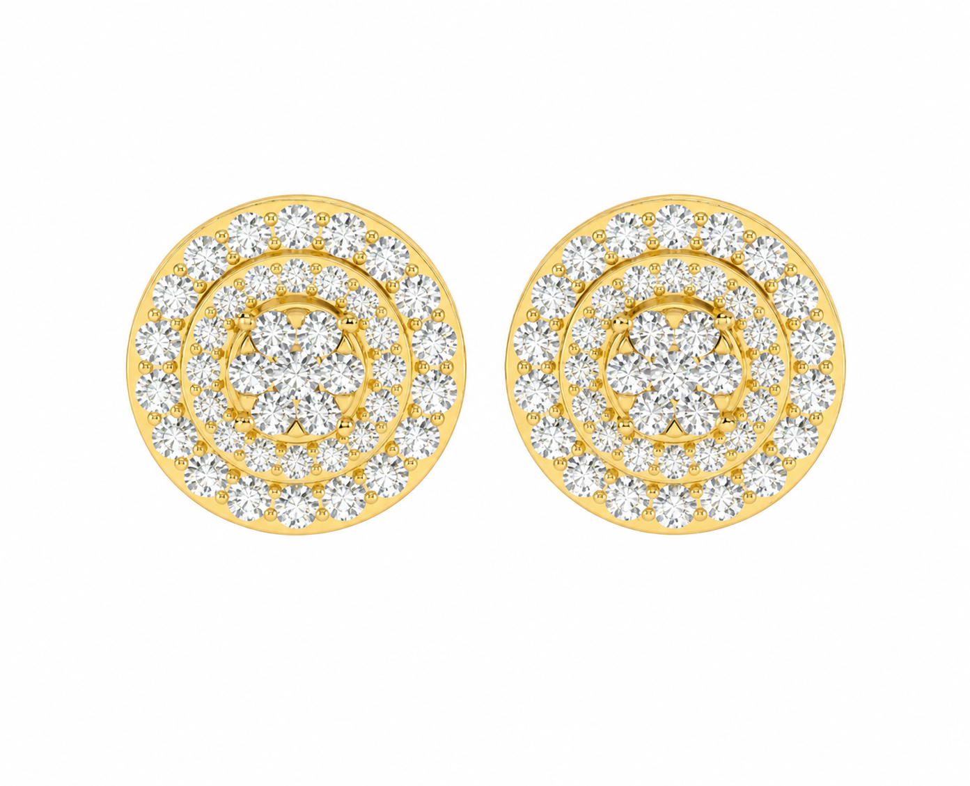 Natural Diamond Bloom Circle Men’s Studs