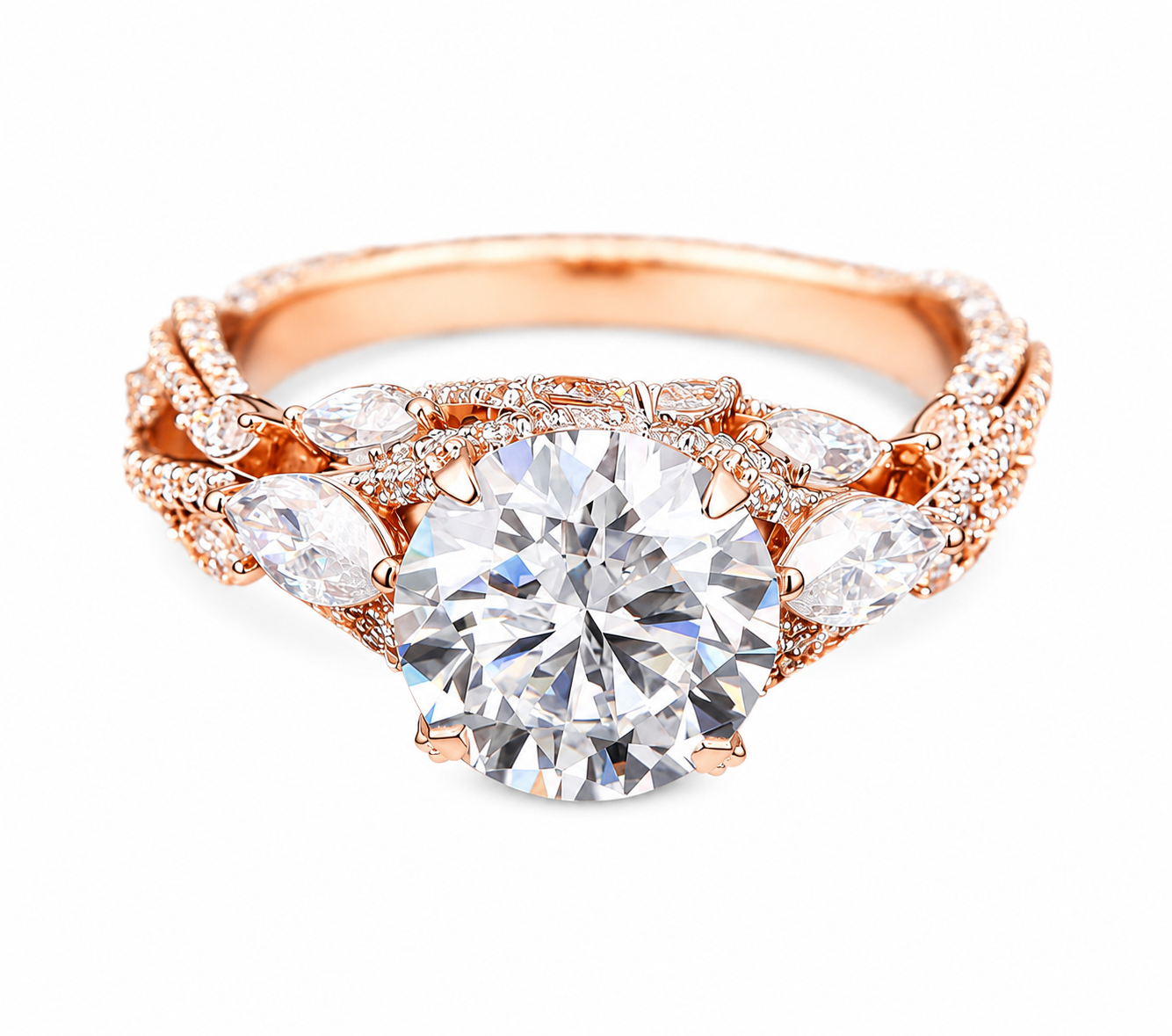 Lab Diamond Rose Gold Women’s Engagement Ring
