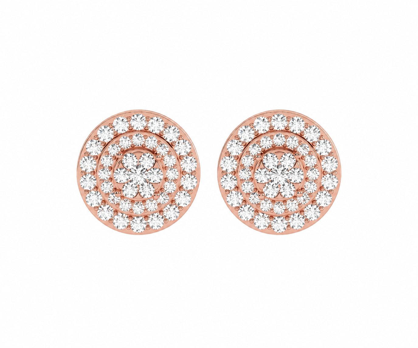 Natural Diamond Bloom Circle Men’s Studs
