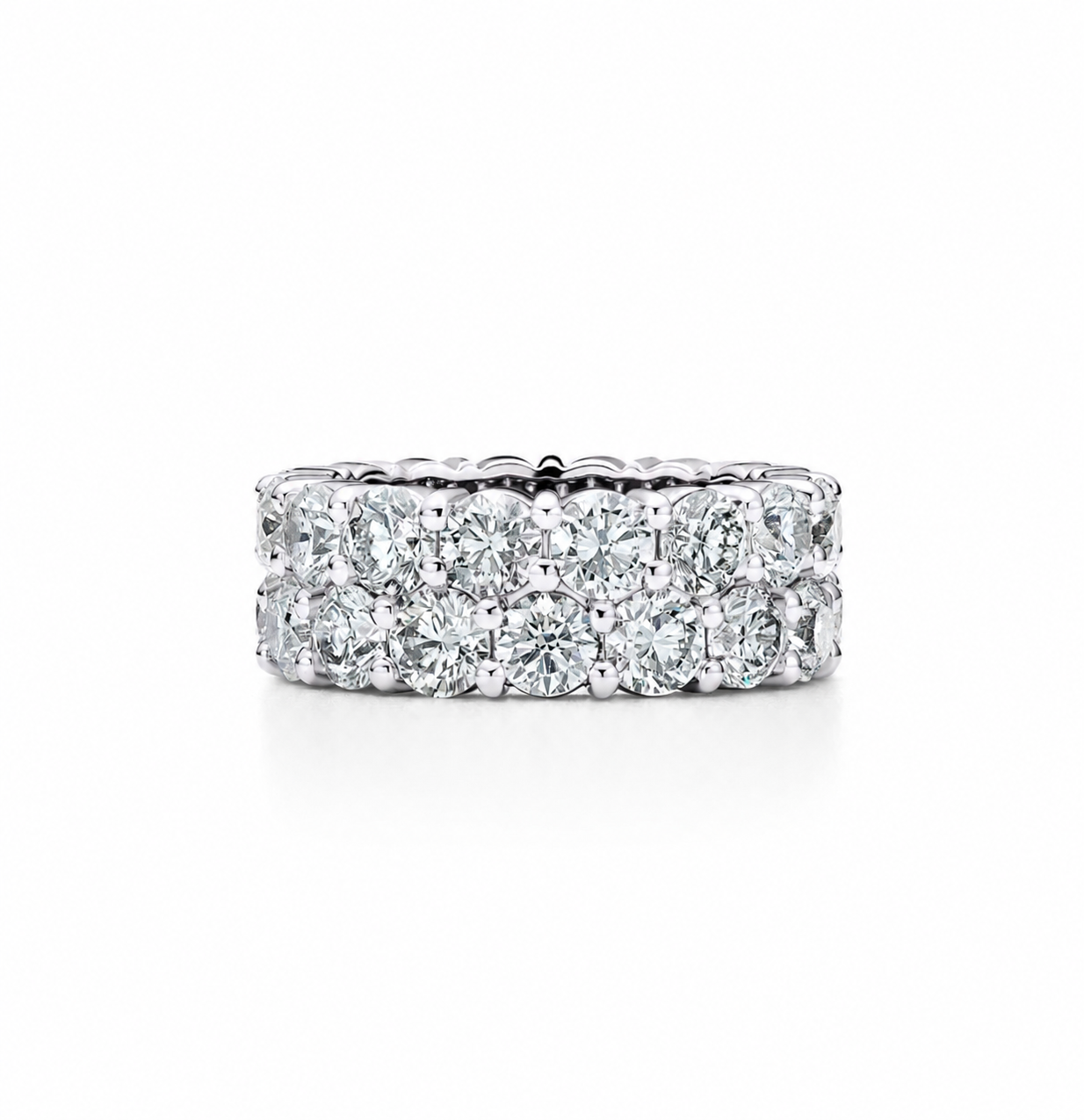 Eternity Natural Diamond Men’s Ring, Double Row