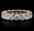 Iced Out Side Inverted Inlaid Round Cut Ring