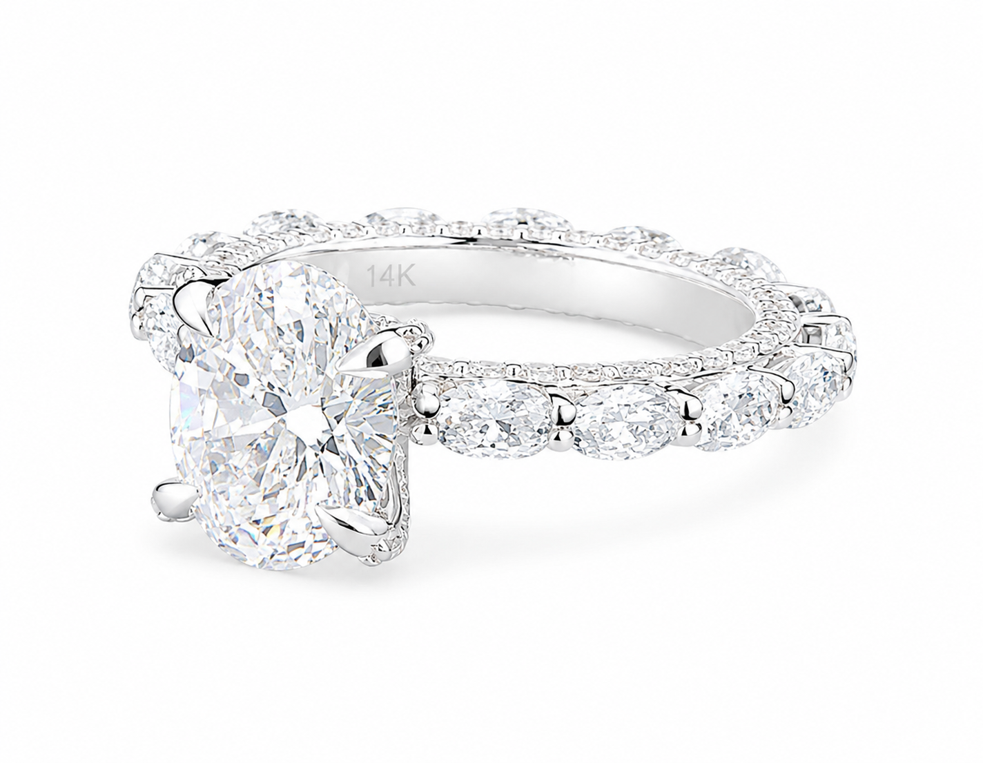 Oval Cut Lab Diamond Womens Engagement Ring