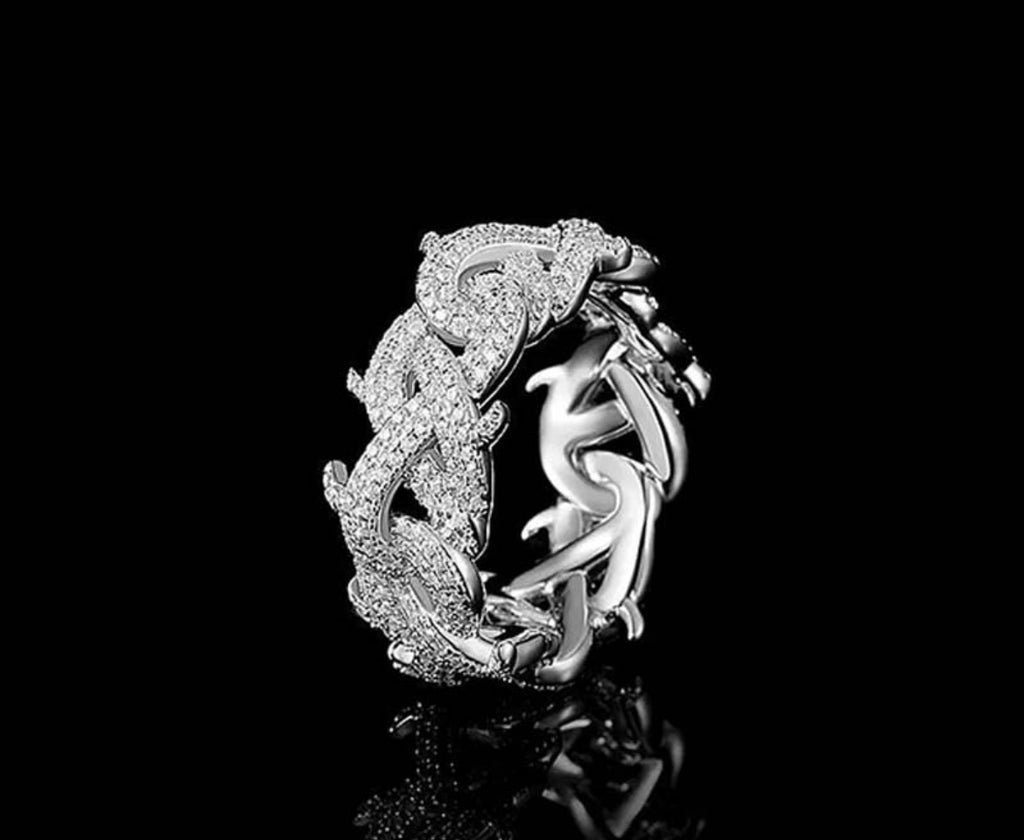 Crown of Thorns Ring in White Gold
