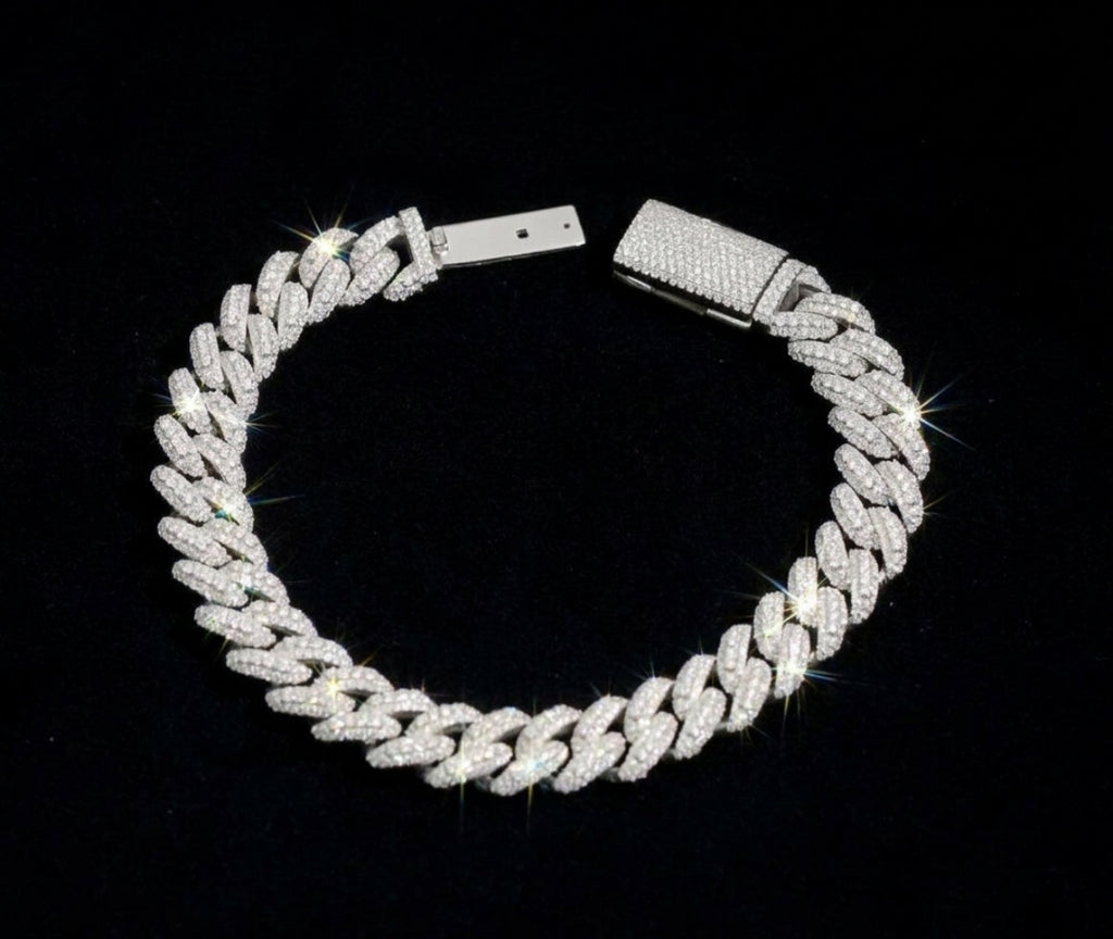 12MM VVS Moissanite Cuban Bracelet
