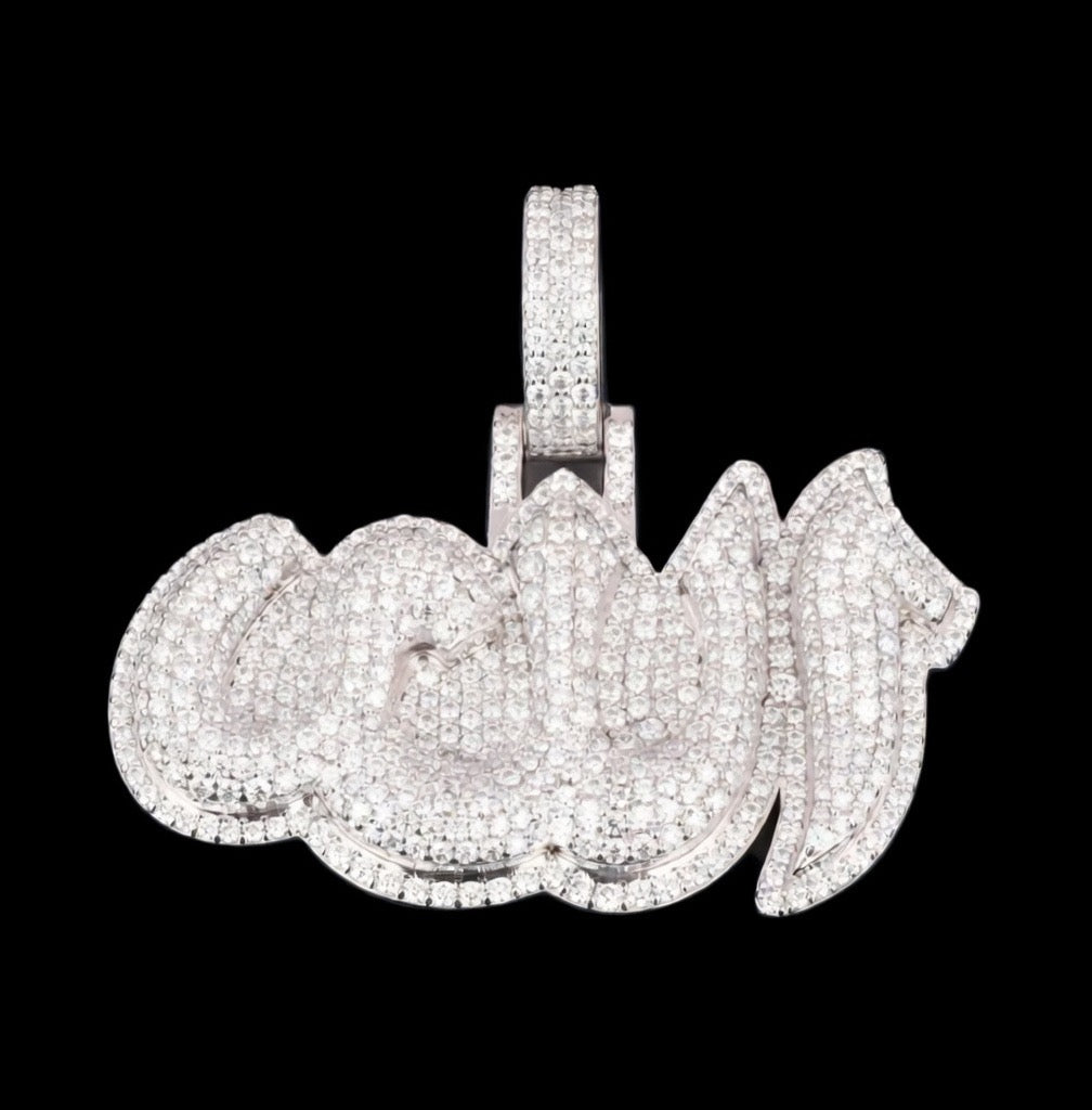 Islamic Allah Pendant Lab Diamonds