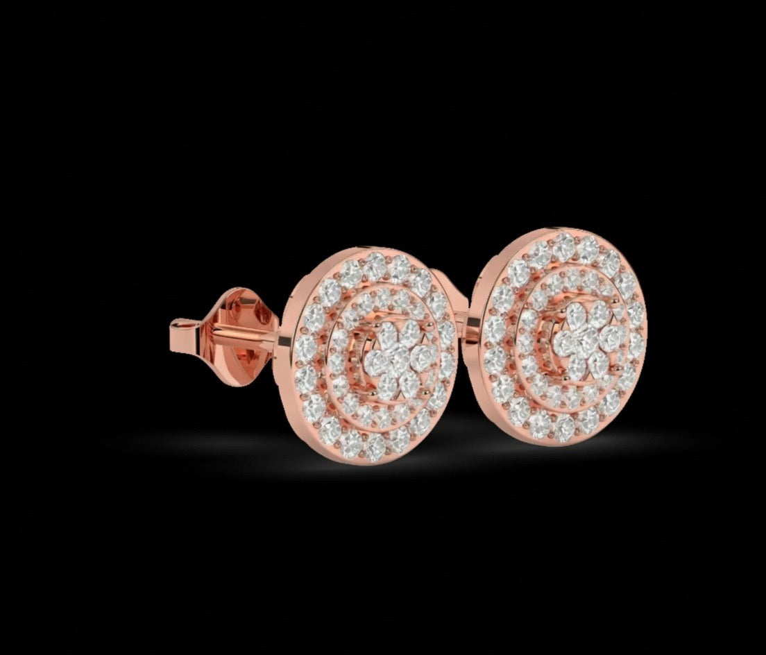 Natural Diamond Bloom Circle Men’s Studs