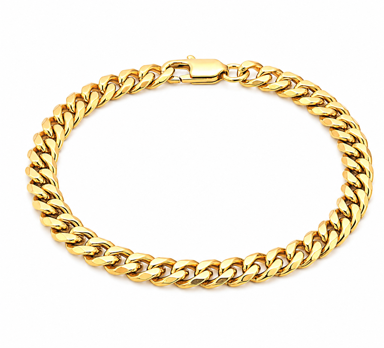 6mm Cuban Bracelet in 18K Gold Plated