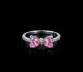 S925 Silver Pink Bow Women’s Ring