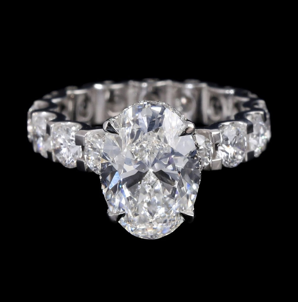 Princess Oval Cut Lab Diamond Womens Engagement Ring