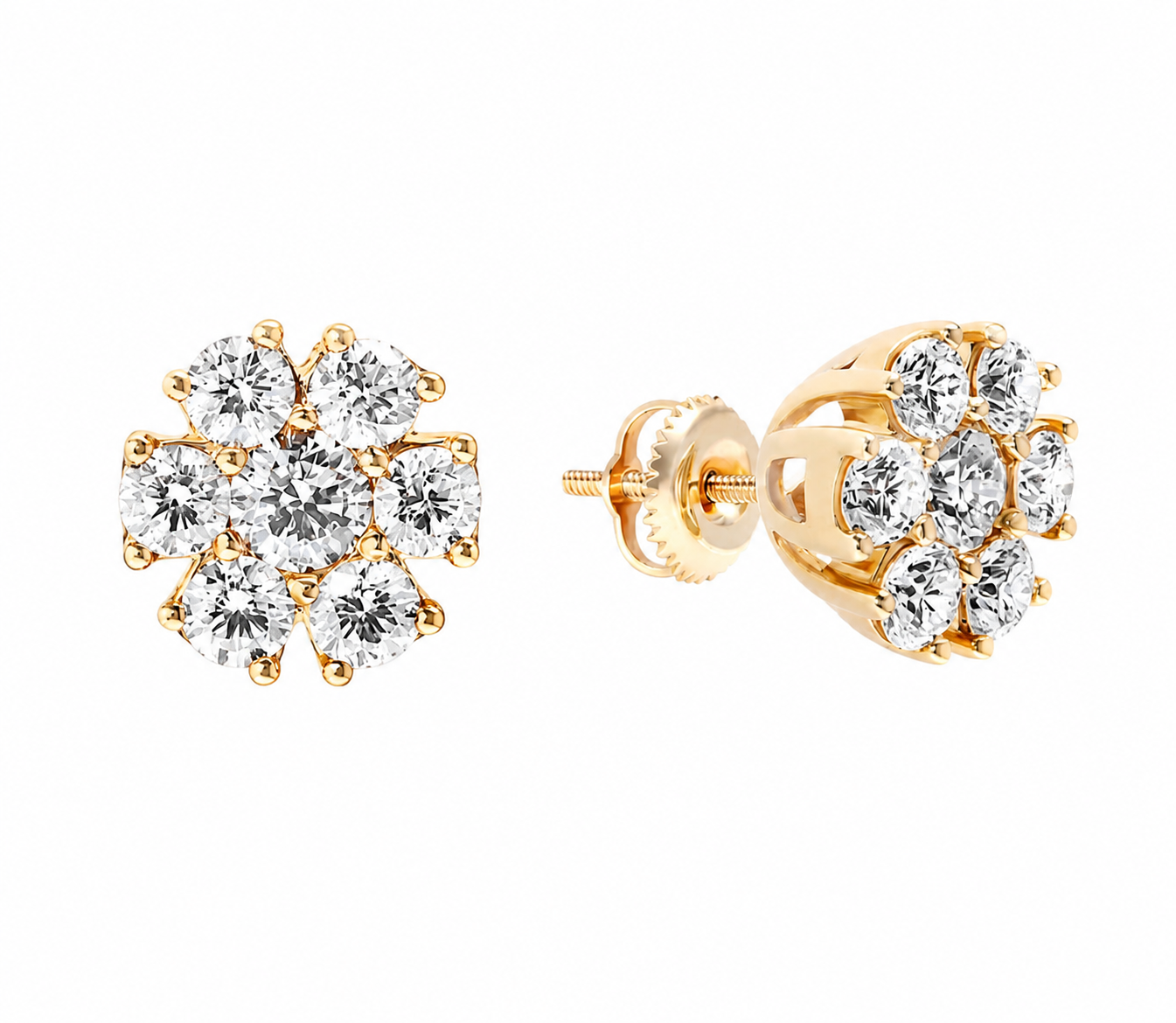VVS Moissanite Flower Set Men’s Earrings