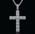 Iced Out VVS Moissanite Inverted Setting Wave Cross Pendant
