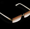 Cartier White Acetate Glasses With Gold C Decor & Honey Brown Lens CT00560-002