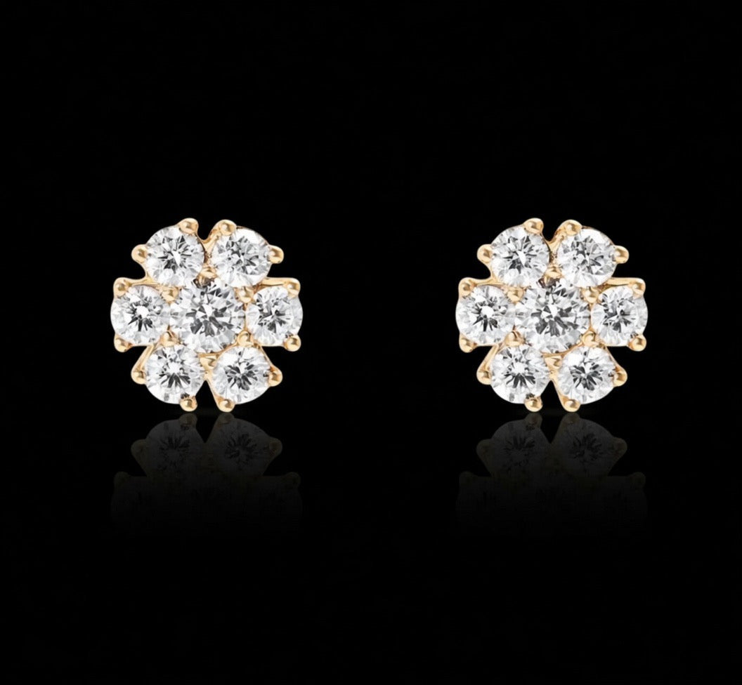 VVS Moissanite Flower Set Men’s Earrings