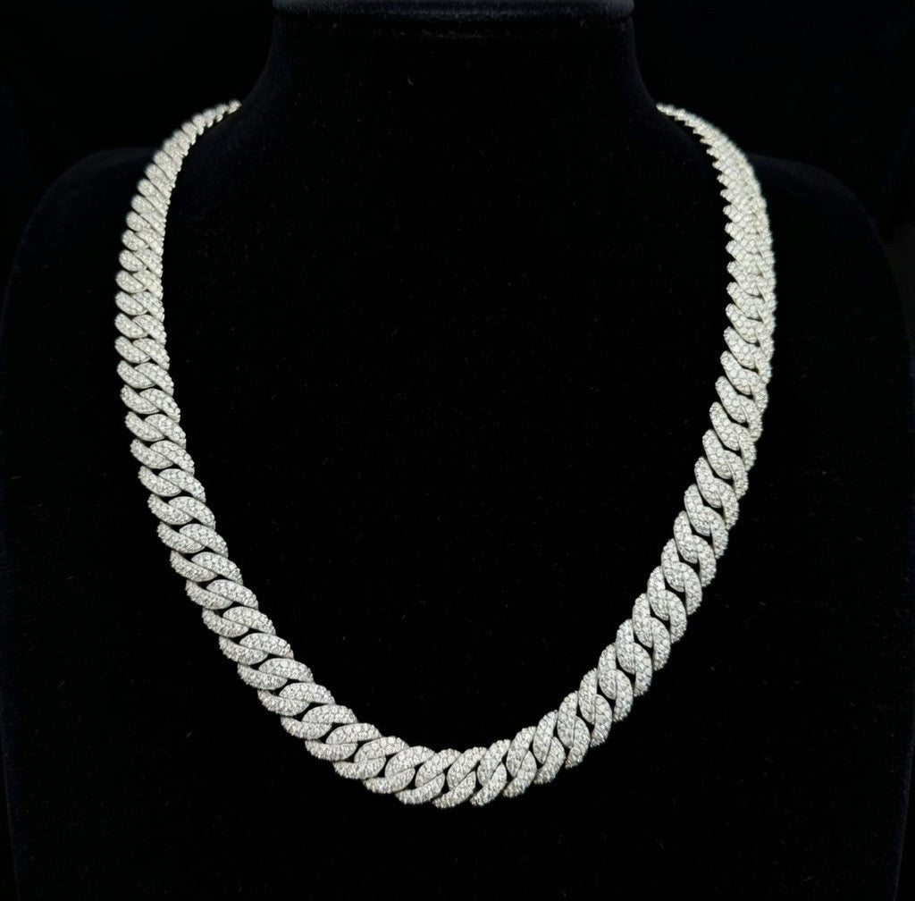 10MM VVS Moissanite Cuban Chain