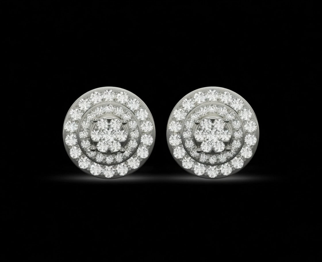 VVS Moissanite Bloom Circle Men’s Studs