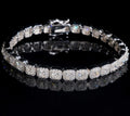 6mm 925S & VVS Moissanite Clustered Halo Tennis Bracelet