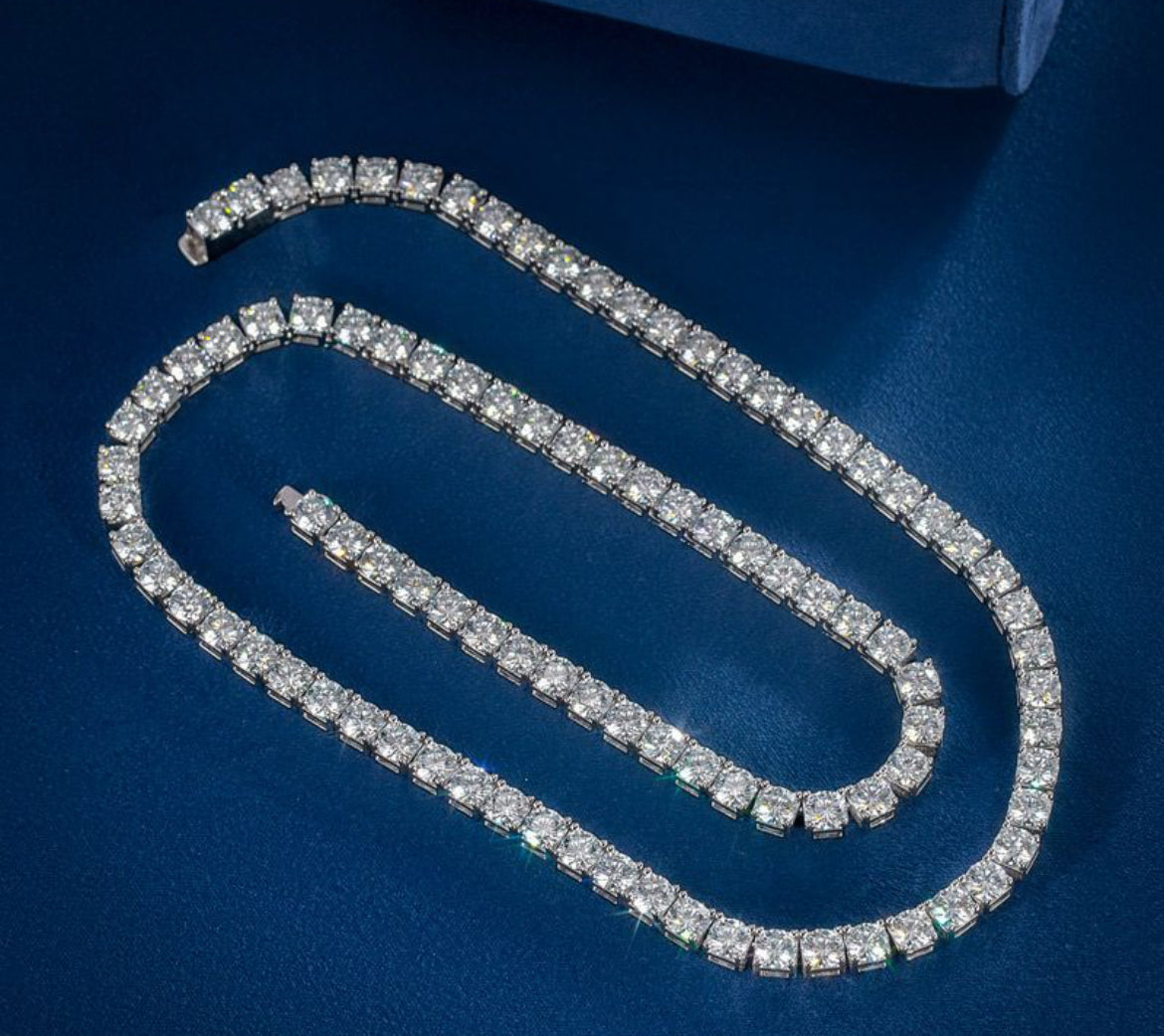 VVS 5mm Moissanite Tennis Chain White Gold