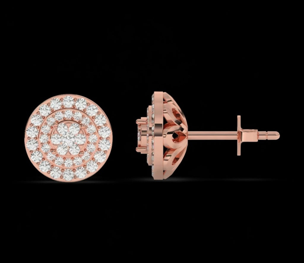 Natural Diamond Bloom Circle Men’s Studs