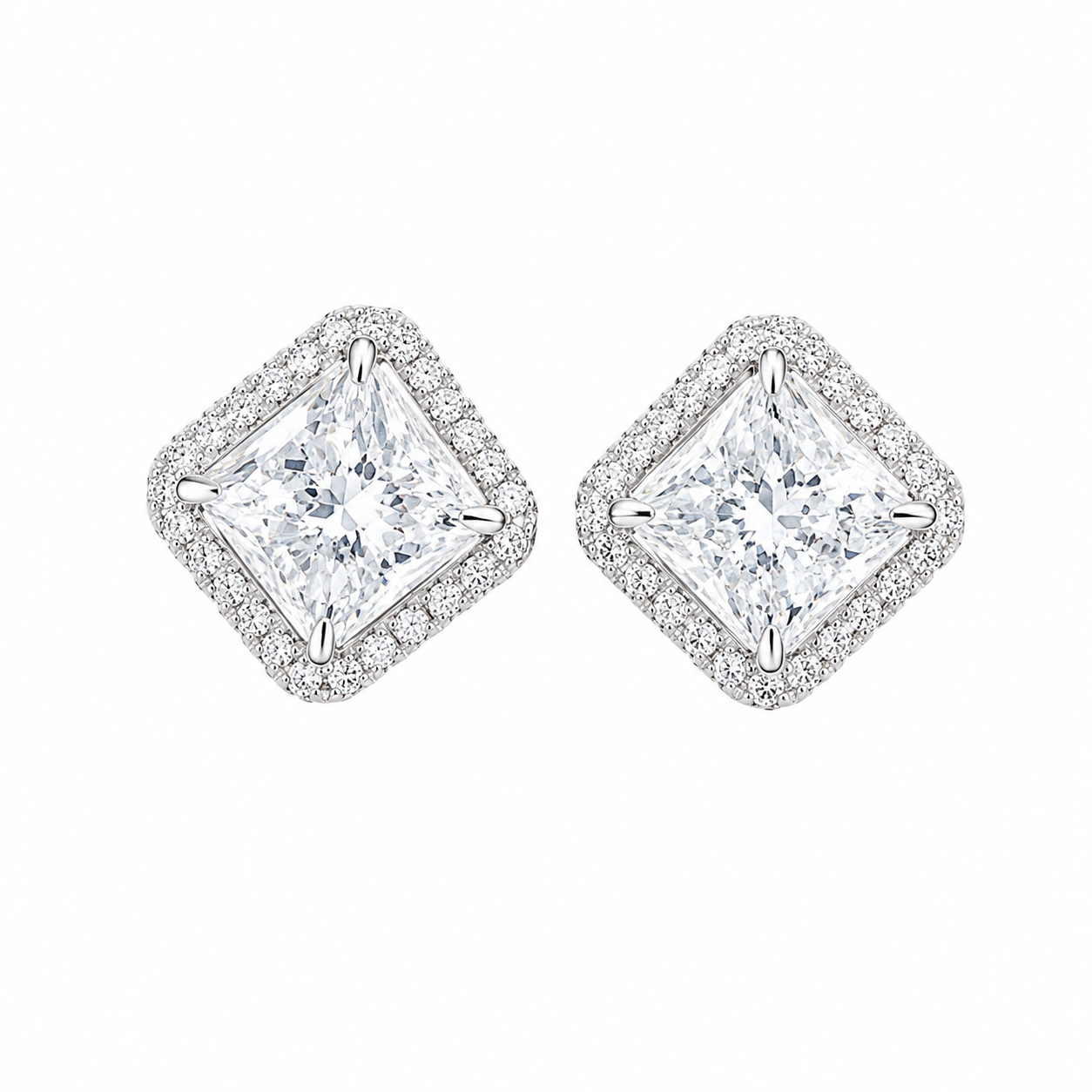 Radiant Cut Stud Earrings