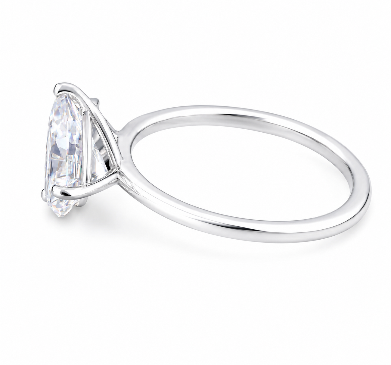 Pear Cut Lab Diamond Womens Engagement Ring