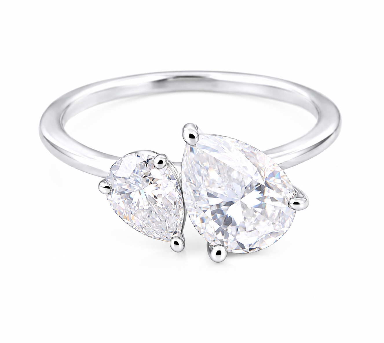 Pear Cut Lab Diamond Womens Engagement Ring
