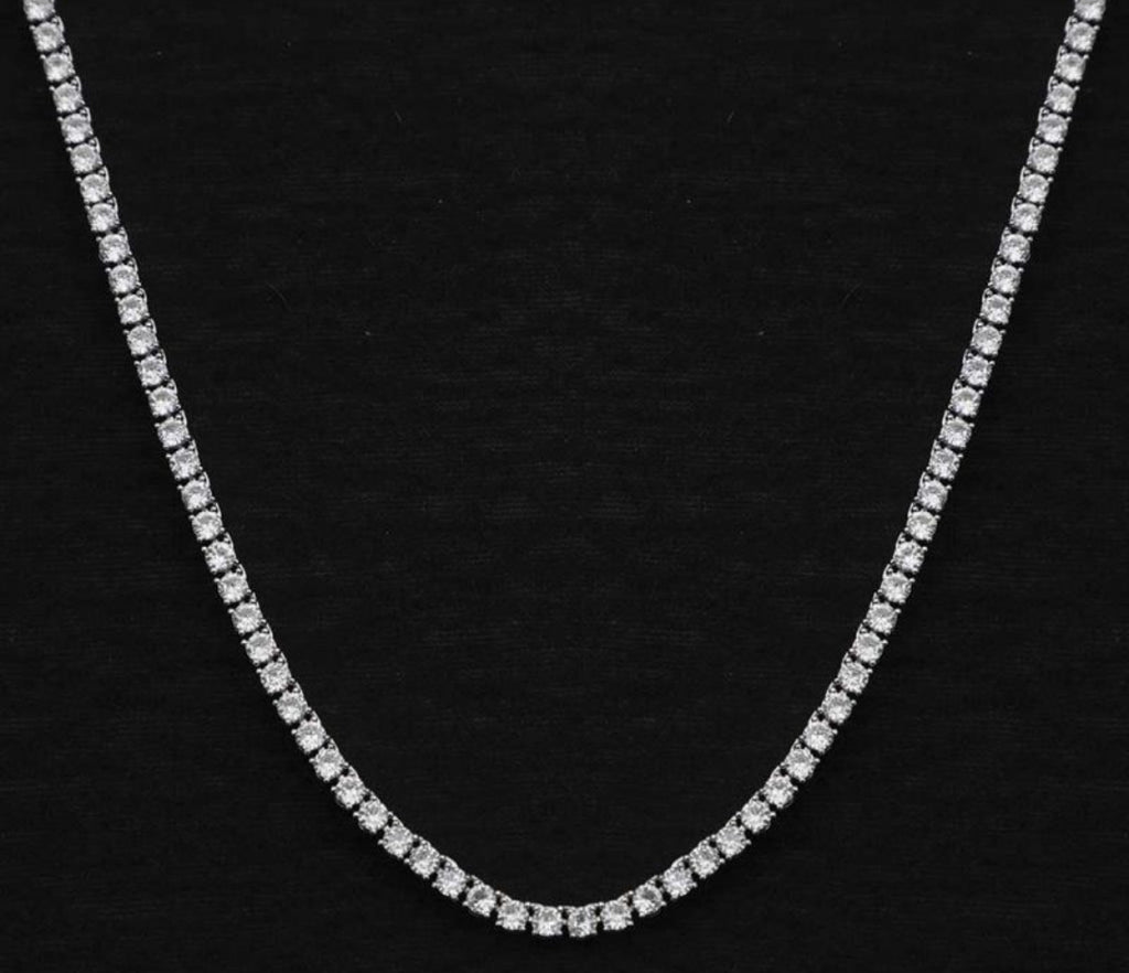 3mm Tennis Necklace in White Gold