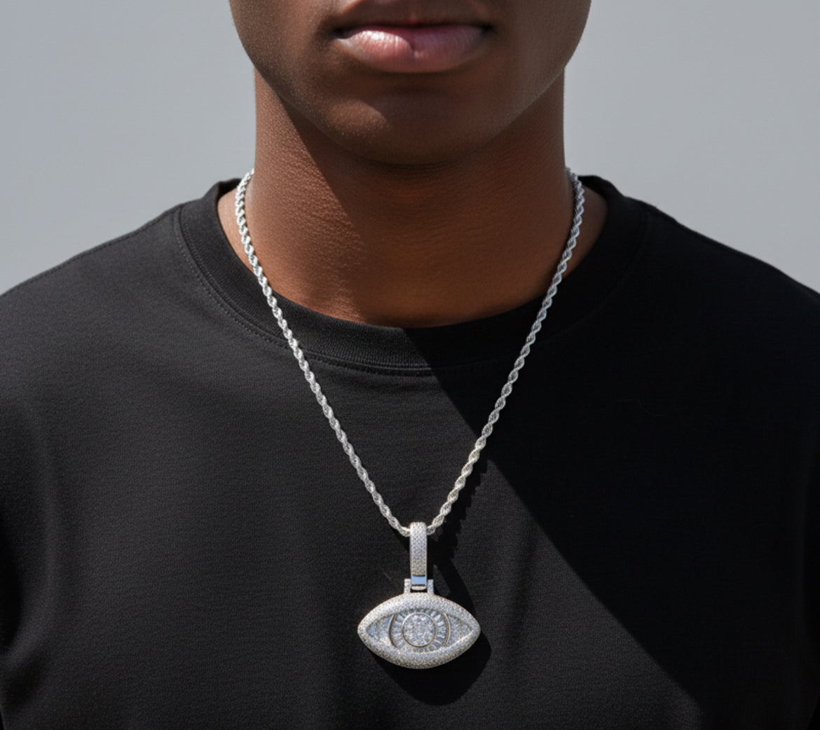 Evil Eye Baguette Pendant