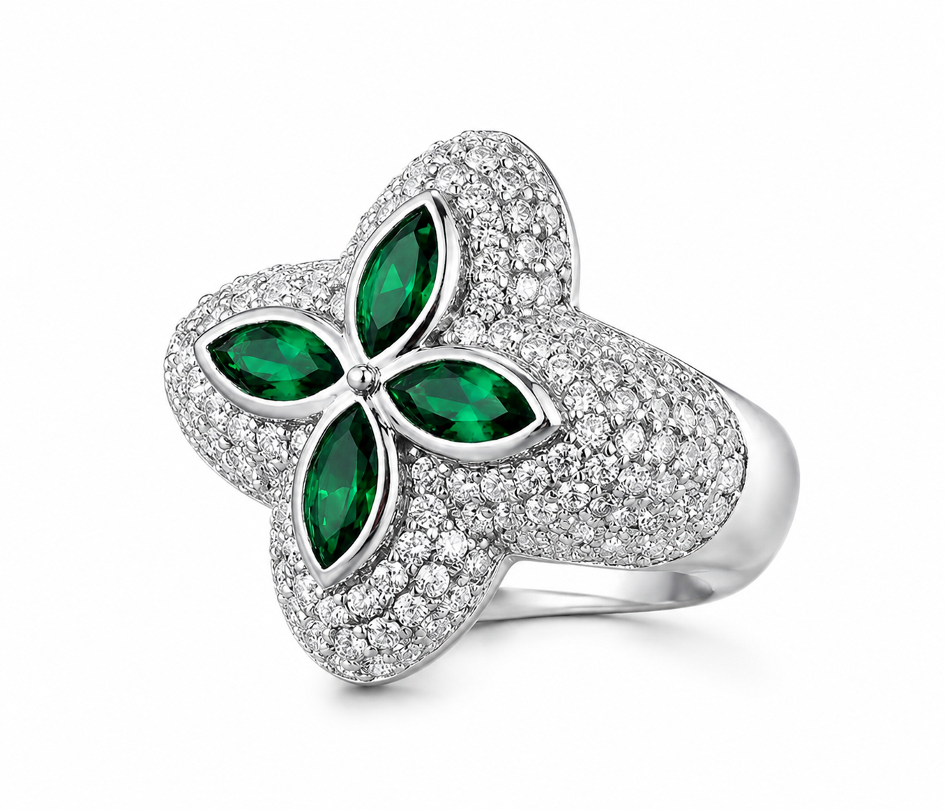 Flour Leaf Clover Ring