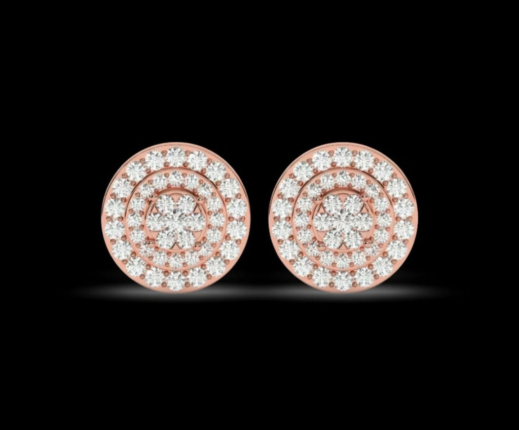 VVS Moissanite Bloom Circle Men’s Studs