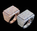 Baguette Cut Luxury Halo Men's Rectangle Ring