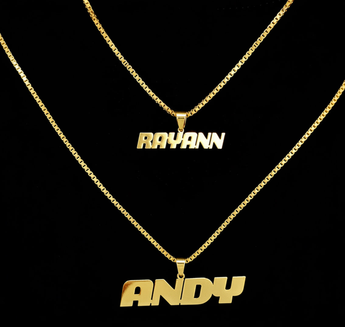 Custom Gold Name Pendant