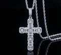 Baguette Cut Cluster Cross Pendant
