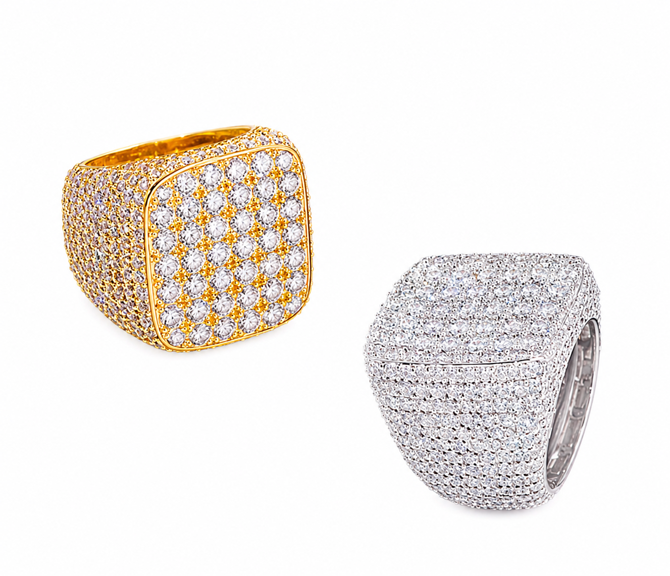 925S & VVS Moissanite Full Iced Round Cut Chunky Hip Hop Ring
