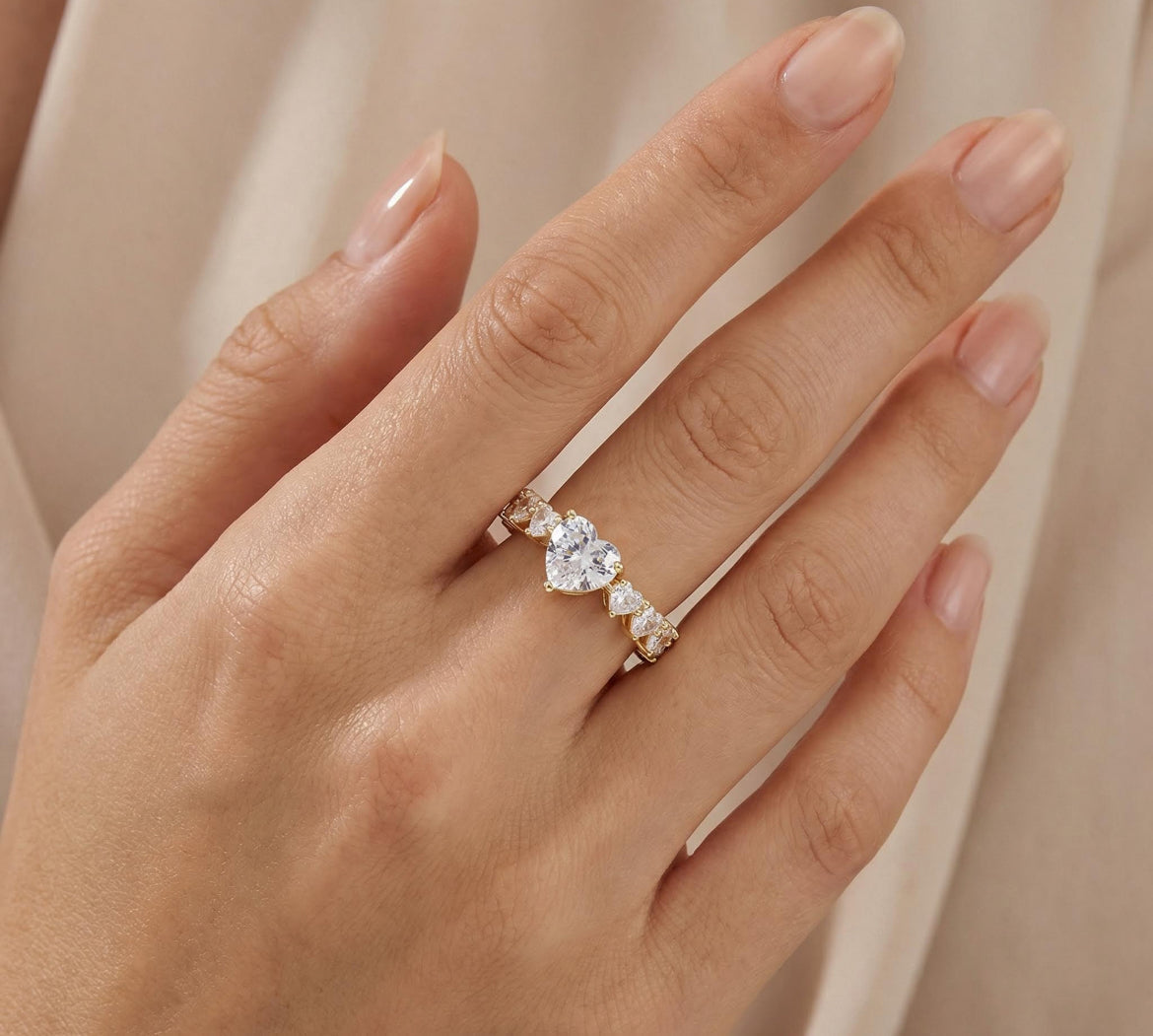 Women’s Heart Cut Love Ring
