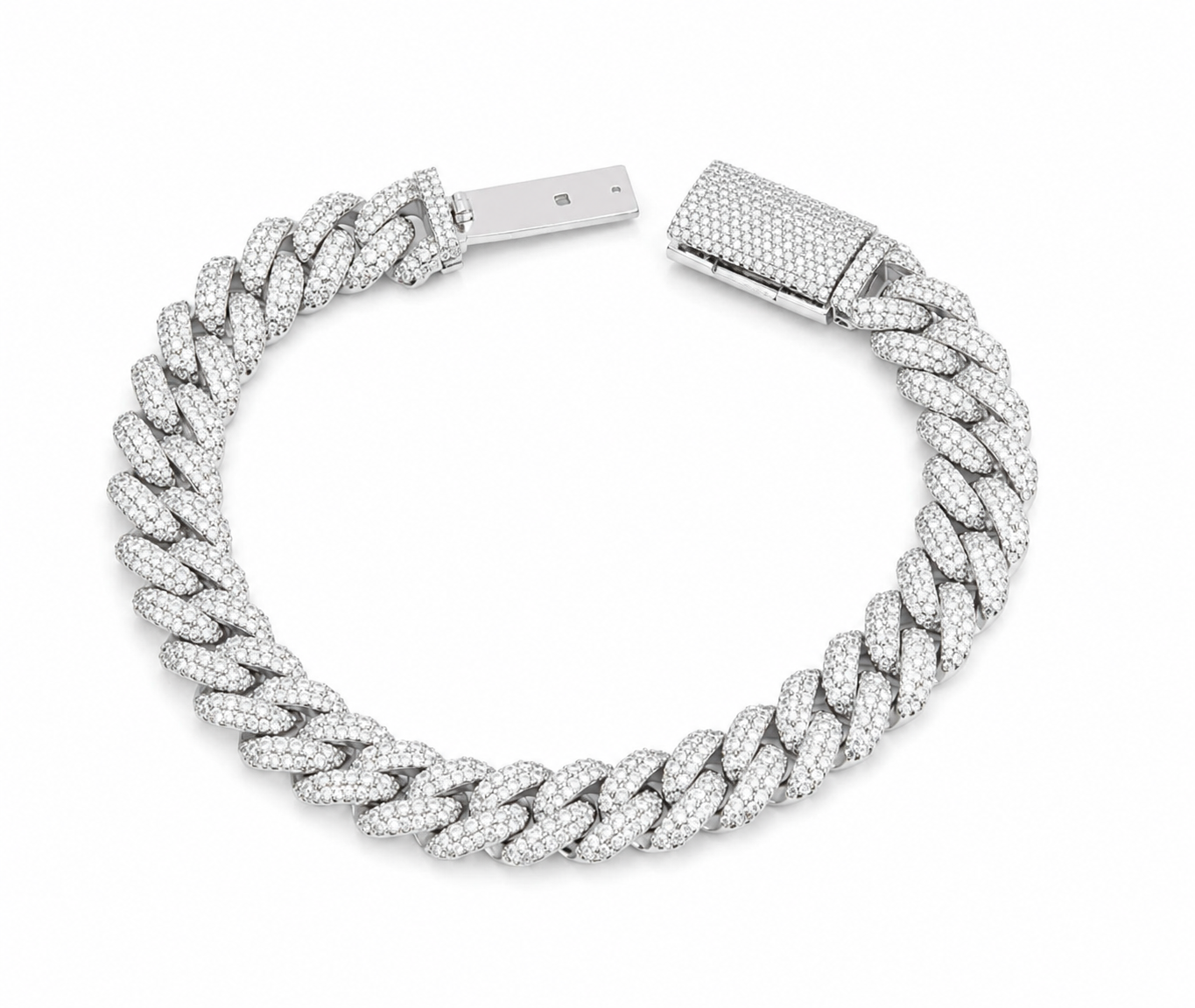 12MM VVS Moissanite Cuban Bracelet
