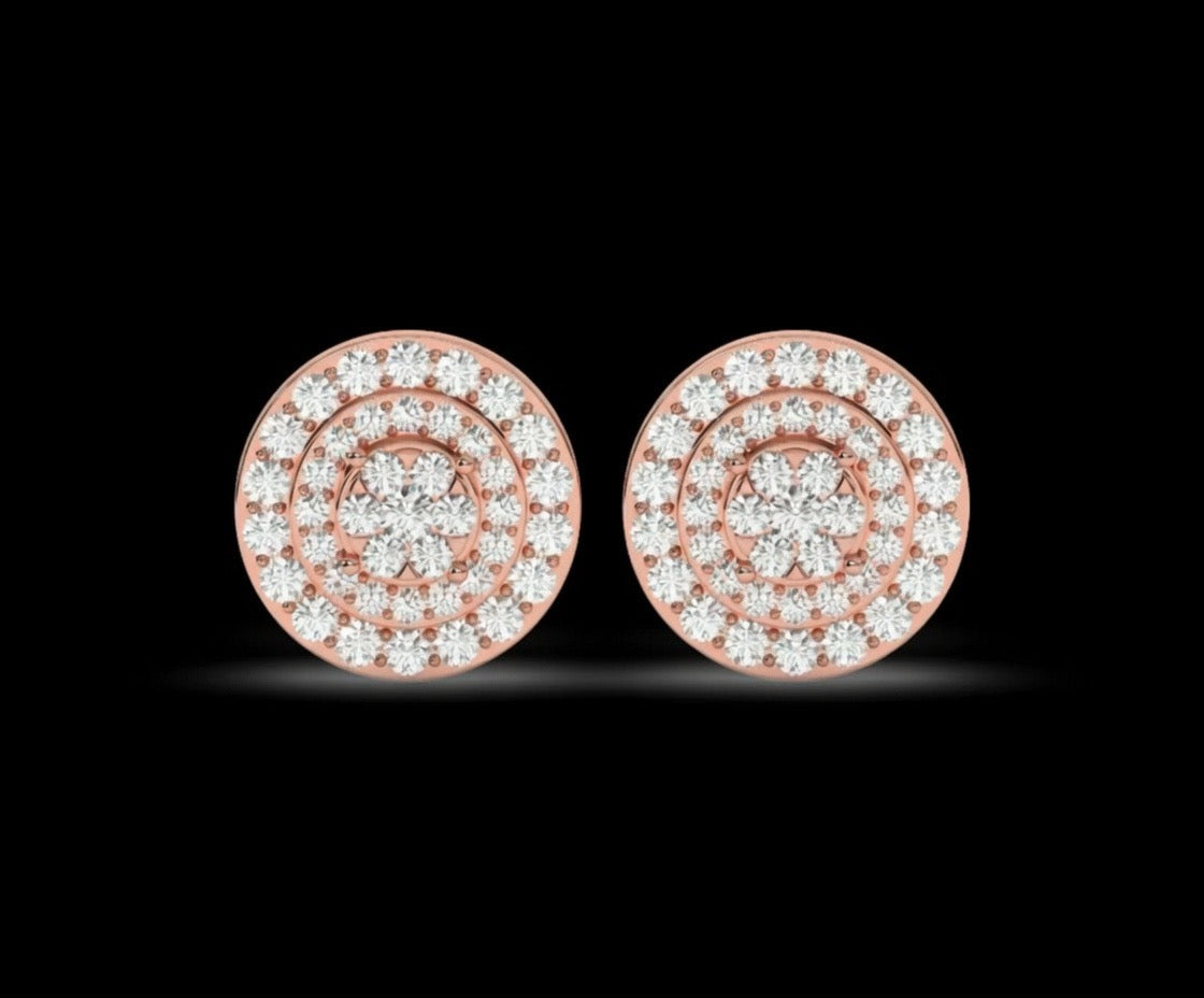 Natural Diamond Bloom Circle Men’s Studs