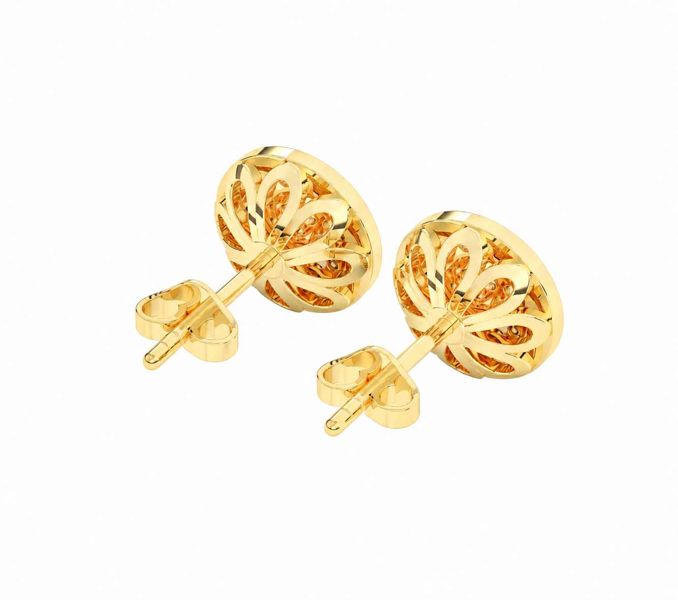 Natural Diamond Bloom Circle Men’s Studs