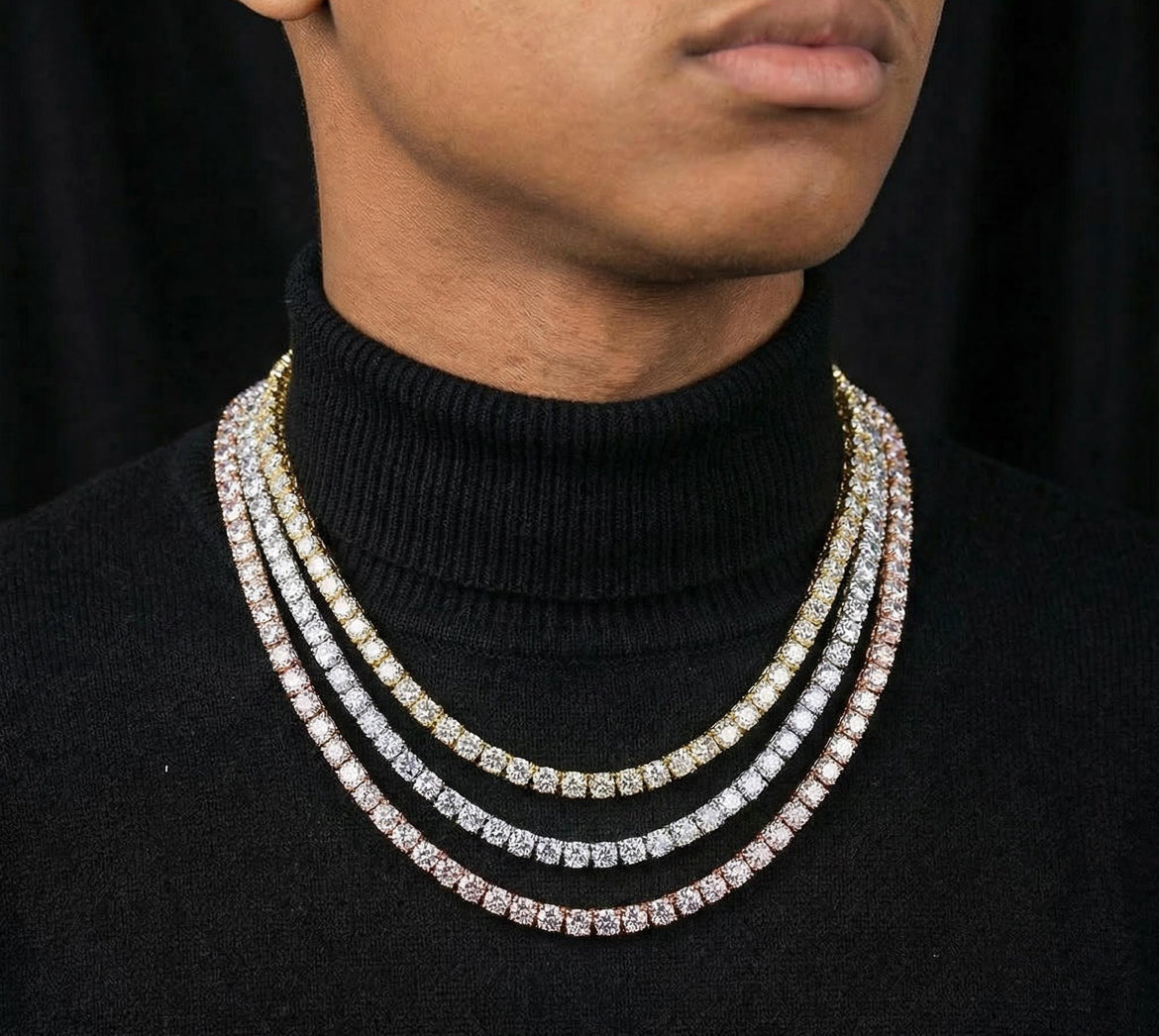 6.5mm Iced Out Sides Tennis Chain