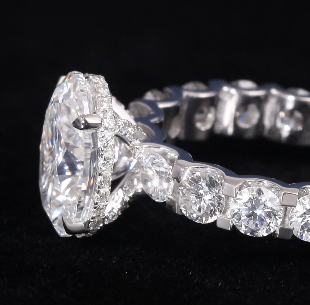 Princess Oval Cut Lab Diamond Womens Engagement Ring
