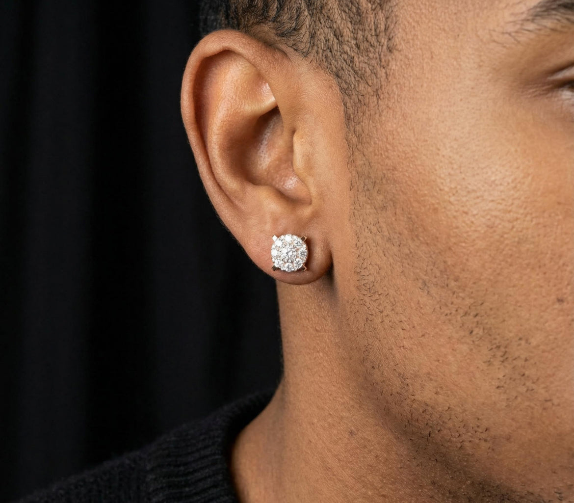 S925 Silver Micro Paved VVS Moissanite Stud Earrings